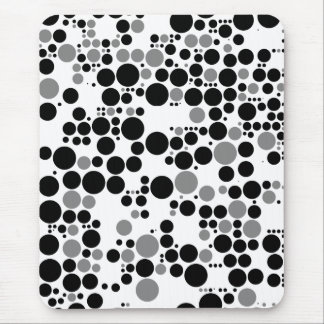 Alfombrilla De Ratón Círculos retros del grayscale blanco y negro