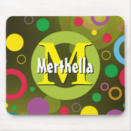 Alfombrilla De Ratón Círculos vibrantes anillos retro personalizado VER