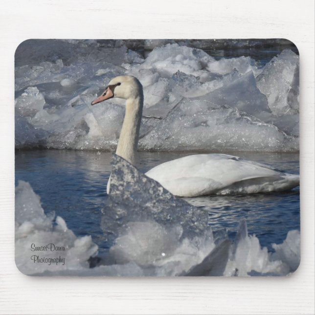 Alfombrilla De Ratón Cisne juvenil en río Icey (Frente)