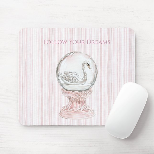 Alfombrilla De Ratón Cisne Rayas Rosadas   (Con ratón)