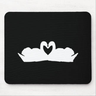 Alfombrilla De Ratón Cisnes De Amor Negro Y Blanco
