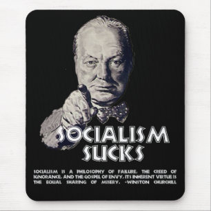 Alfombrilla De Ratón Cita de Churchill:  ¡El socialismo chupa!