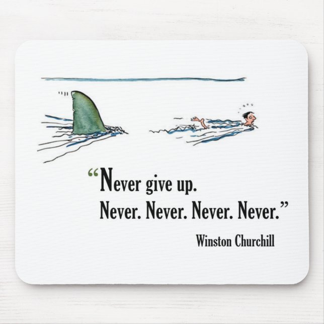 Alfombrilla De Ratón Cita de motivación del examen de Winston Churchill (Frente)