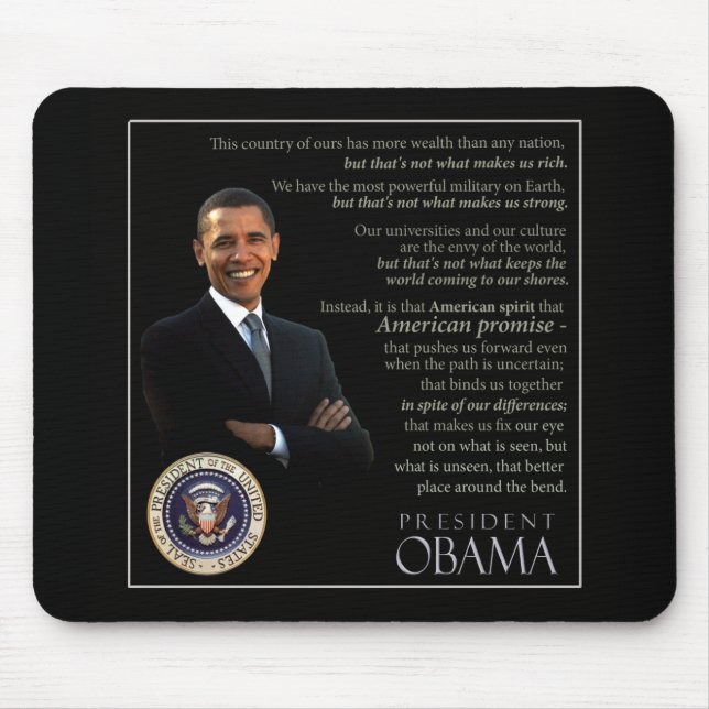 Alfombrilla De Ratón Cita de Obama (Frente)