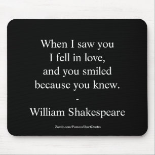 Alfombrilla De Ratón Cita de Shakespeare - Me enamoré