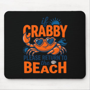 Alfombrilla De Ratón Cita de vacaciones en la playa de cangrejos solter