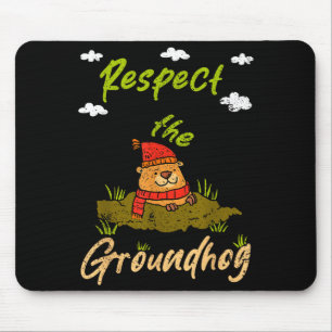 Alfombrilla De Ratón Cita divertida del Día de la Marmota Respetar la M