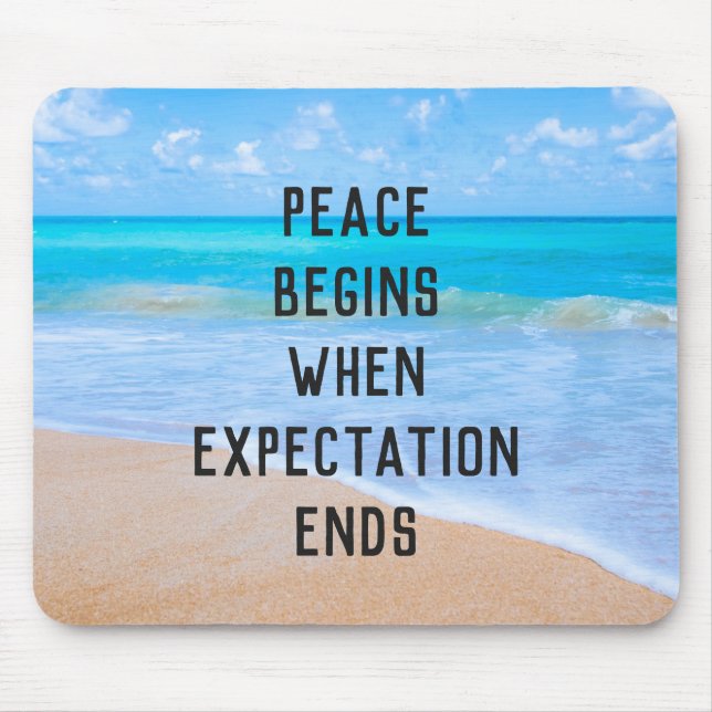 Alfombrilla De Ratón Cita inspiradora con escena de playa tropical (Frente)