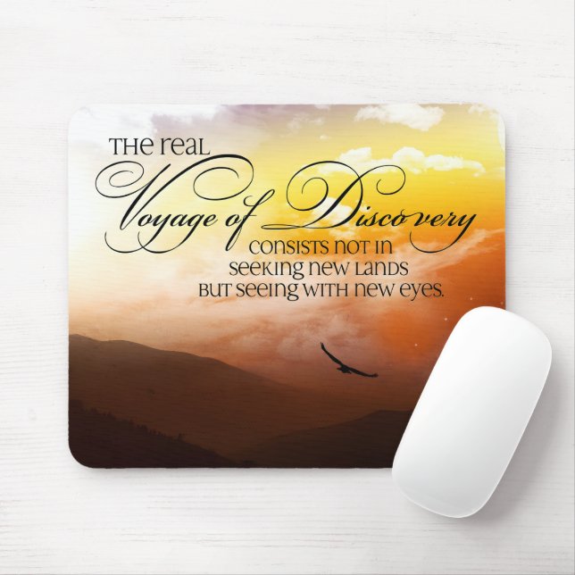 Alfombrilla De Ratón Cita Inspiradora de Marcel Proust "Nuevos ojos" (Con ratón)