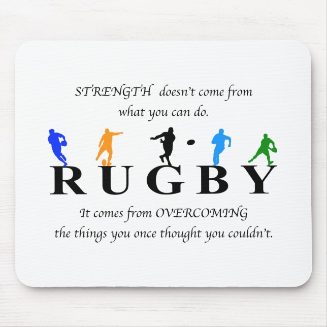 Alfombrilla De Ratón Cita Inspiradora de Rugby (Frente)