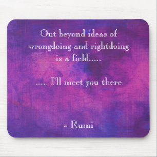 Alfombrilla De Ratón Cita inspiradora de Rumi en extracto púrpura