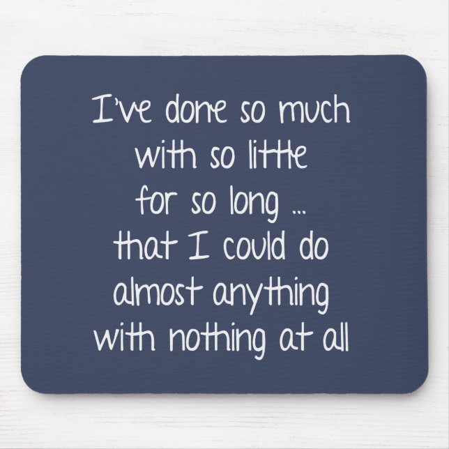 Alfombrilla De Ratón Cita inteligente sobre azul (Frente)