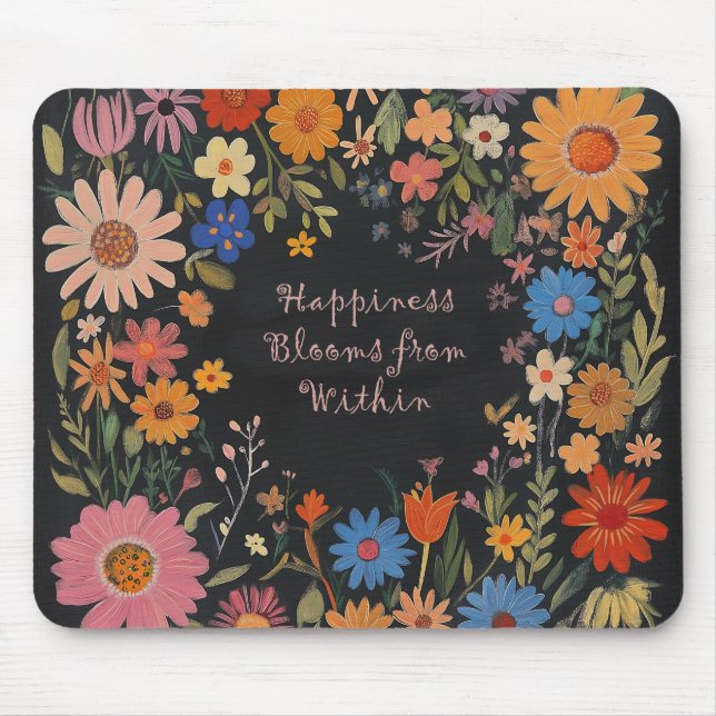 Alfombrilla De Ratón Cita positiva Mousepad - Floral (Frente)
