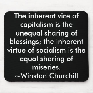Alfombrilla De Ratón Cita Winston Churchill del capitalismo/del