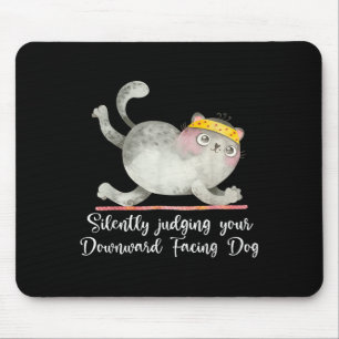 Alfombrilla De Ratón Citas divertidas de yoga para gato juzgan silencio