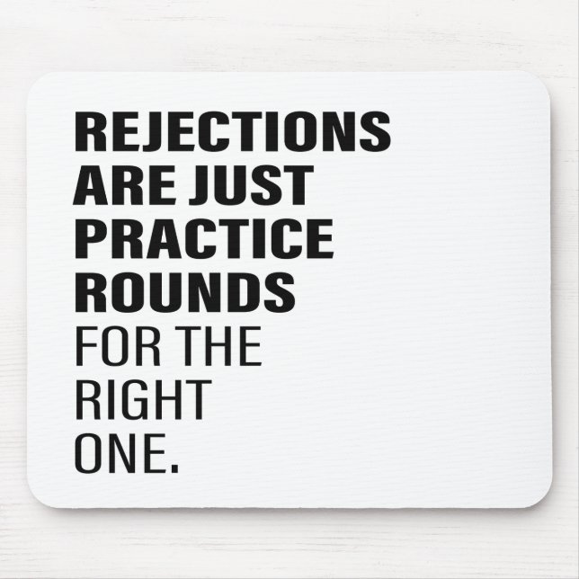 Alfombrilla De Ratón Citas rechazadas animando el texto de palabras art (Frente)