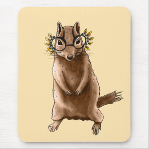 Alfombrilla De Ratón Cite Chipmunk Hippie Glass