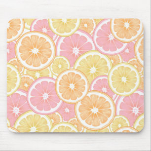 Alfombrilla De Ratón Citrus Tropical Naranja Rosa Fruta Amarilla Verano