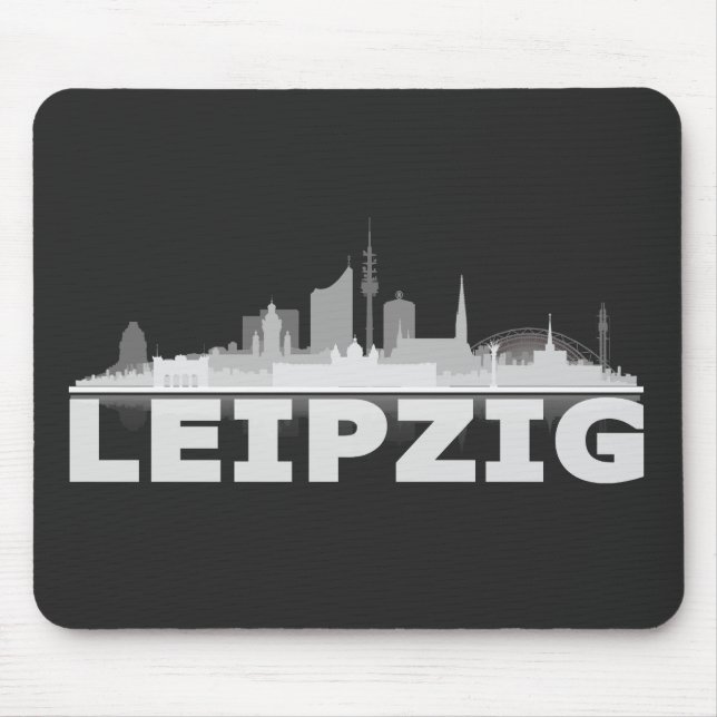 Alfombrilla De Ratón City de Leipzig horizonte Mousepad (Frente)