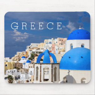 Alfombrilla De Ratón Cityscape de Santorini, Grecia