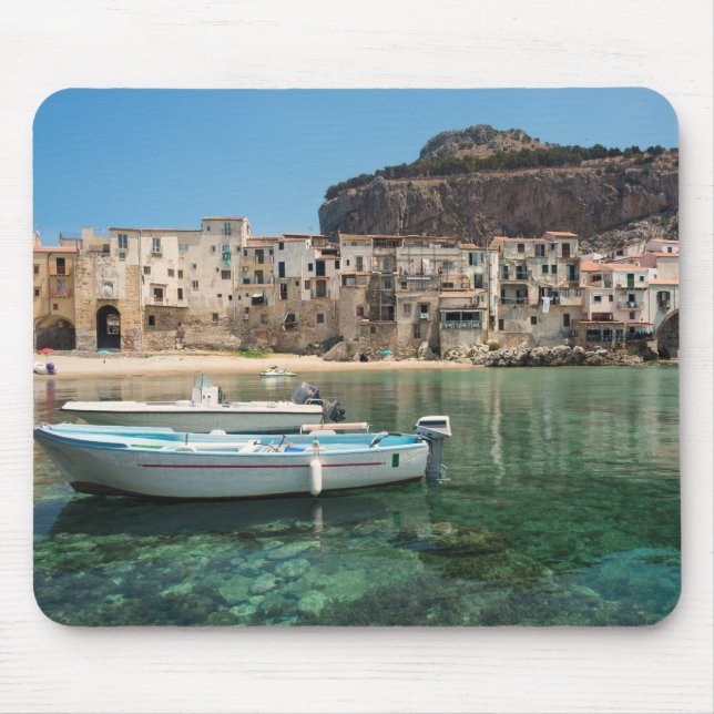 Alfombrilla De Ratón Ciudad de Cefalu en Sicilia (Frente)