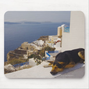 Alfombrilla De Ratón Ciudad de Grecia, isla de Santorini, Oia, el