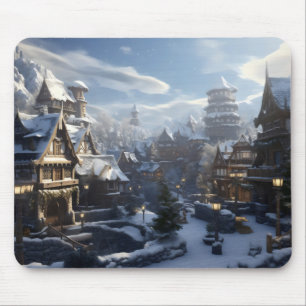 Alfombrilla De Ratón Ciudad de invierno de Fantasy