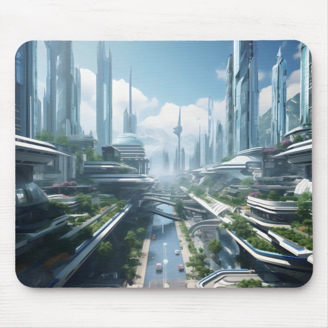 Alfombrilla De Ratón Ciudad del futuro (Frente)