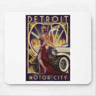 Alfombrilla De Ratón Ciudad del motor de Detroit, Michigan el