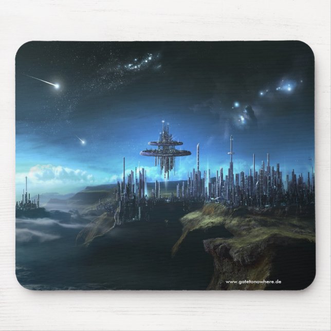 Alfombrilla De Ratón Ciudad en las nubes - Mousepad (Frente)