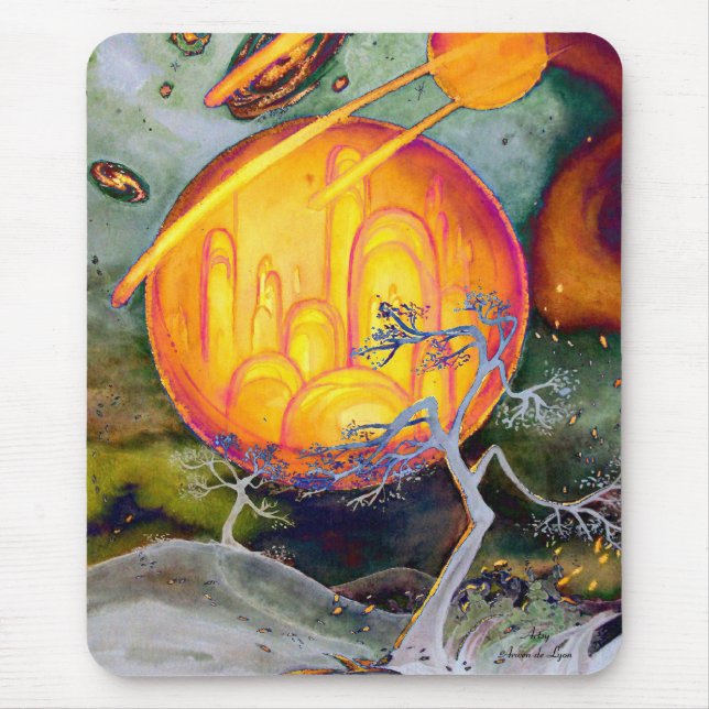 Alfombrilla De Ratón Ciudad psicodélica (Frente)