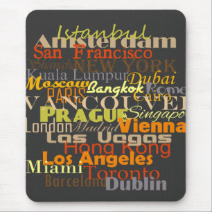 Alfombrilla De Ratón Ciudades en todo el mundo