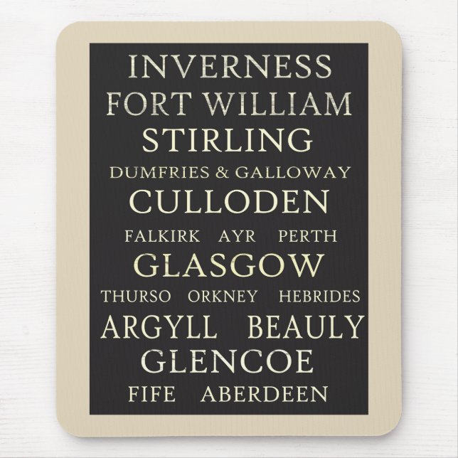 Alfombrilla De Ratón Ciudades Mousepad de Escocia (Frente)