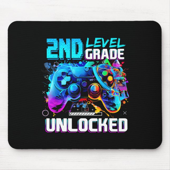 Alfombrilla De Ratón Ck To School 2nd Grade Level Unlocked Gamer Kids B (Frente)