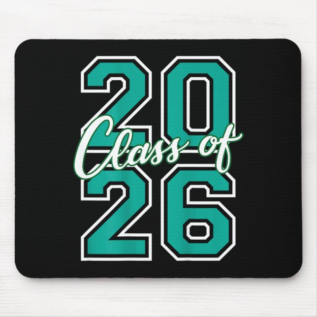 Alfombrilla De Ratón Cl Of 2026 Graduation Varsity Teal And White On Th (Frente)