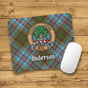 Alfombrilla De Ratón Clan Anderson Escudo sobre Tartán