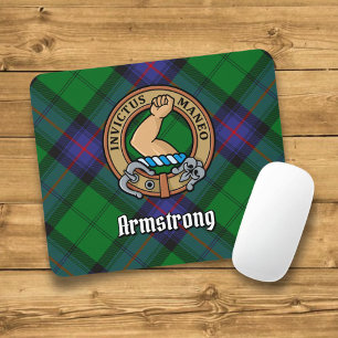 Alfombrilla De Ratón Clan Armstrong Escudo sobre Tartán