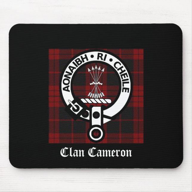 Alfombrilla De Ratón Clan Cameron Escudo y Tartán (Frente)