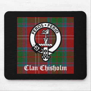 Alfombrilla De Ratón Clan Chisholm Tartan & Escudo Badge