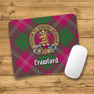 Alfombrilla De Ratón Clan Crawford Escudo sobre Tartán