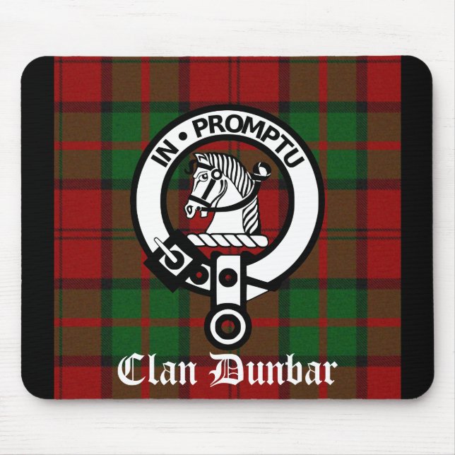 Alfombrilla De Ratón Clan Dunbar Tartan & Escudo Badge (Frente)