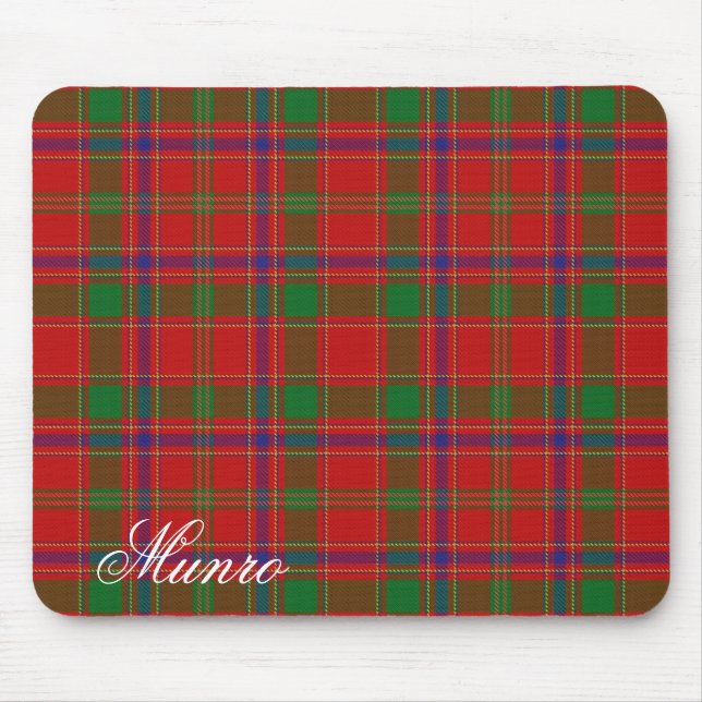 Alfombrilla De Ratón Clan escocés majestuoso Munro Tartán (Frente)