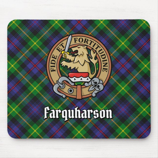 Alfombrilla De Ratón Clan Farquharson Escudo sobre Tartán (Frente)