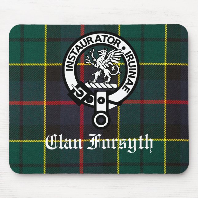 Alfombrilla De Ratón Clan Forsyth Escudo Badge y Tartán (Frente)