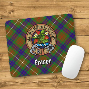 Alfombrilla De Ratón Clan Fraser Escudo sobre la caza de tartán