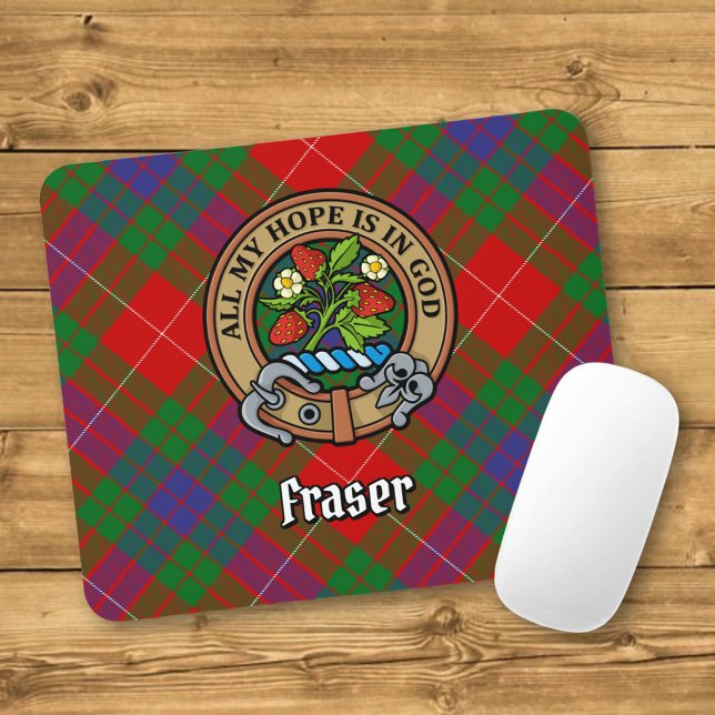 Alfombrilla De Ratón Clan Fraser Escudo sobre Tartán (Subido por el creador)