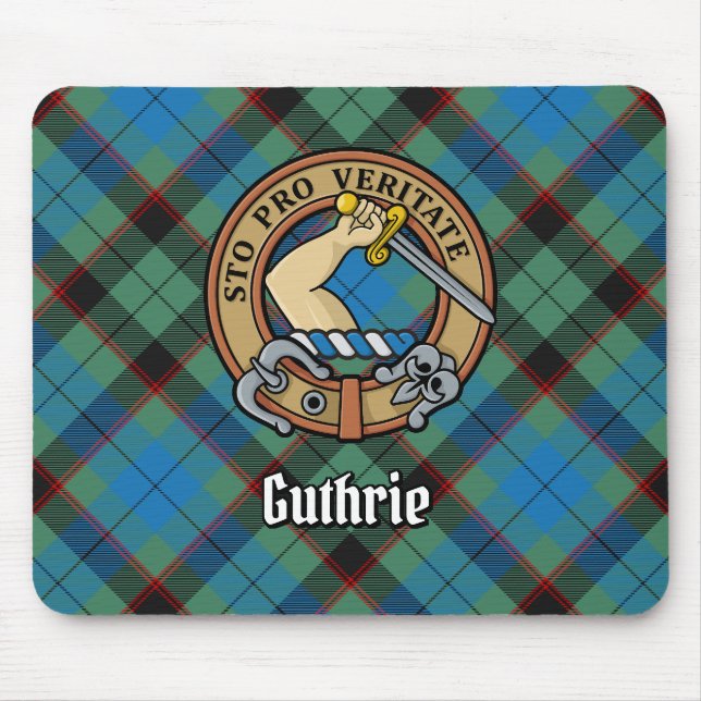 Alfombrilla De Ratón Clan Guthrie Escudo por Tartán (Frente)