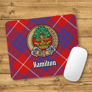 Alfombrilla De Ratón Clan Hamilton Escudo sobre Red Tartán