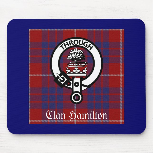Alfombrilla De Ratón Clan Hamilton Escudo & Tartan (Frente)