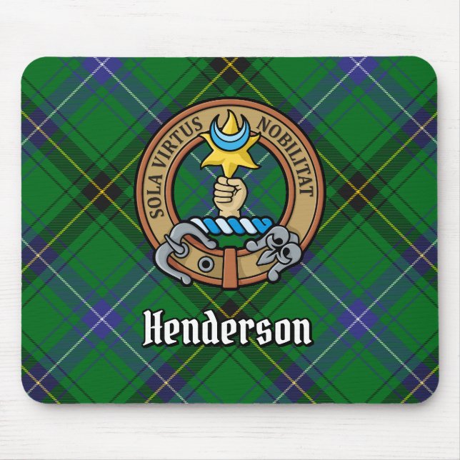 Alfombrilla De Ratón Clan Henderson Escudo sobre Tartán (Frente)